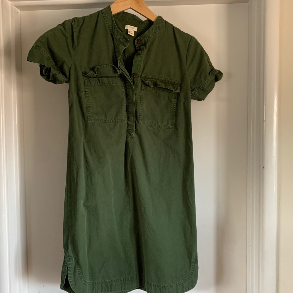 J Crew Factory green shirt dress